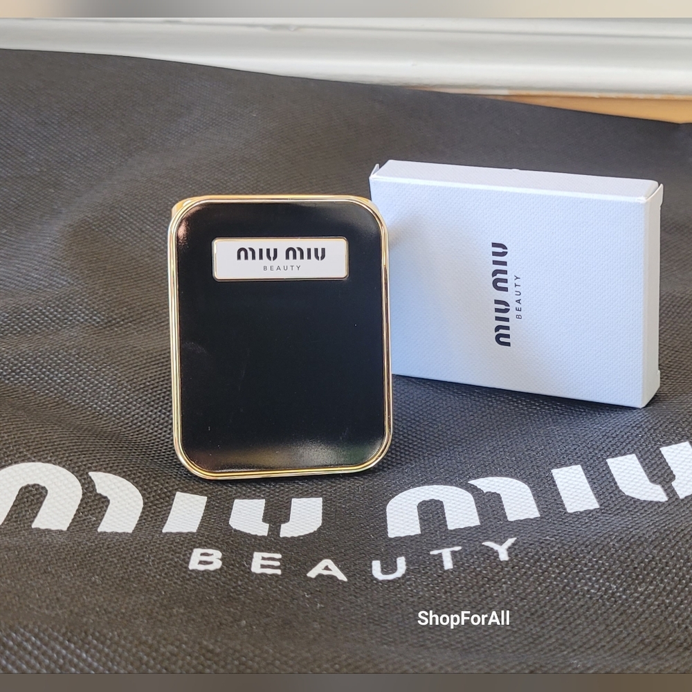 Miu Miu Black  Double Sided Dual Makeup  Mirror  NIB